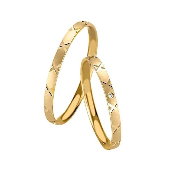 Gifteringer i gult gull 14 kt, 2 mm. BASIC SLIM - 48043170
